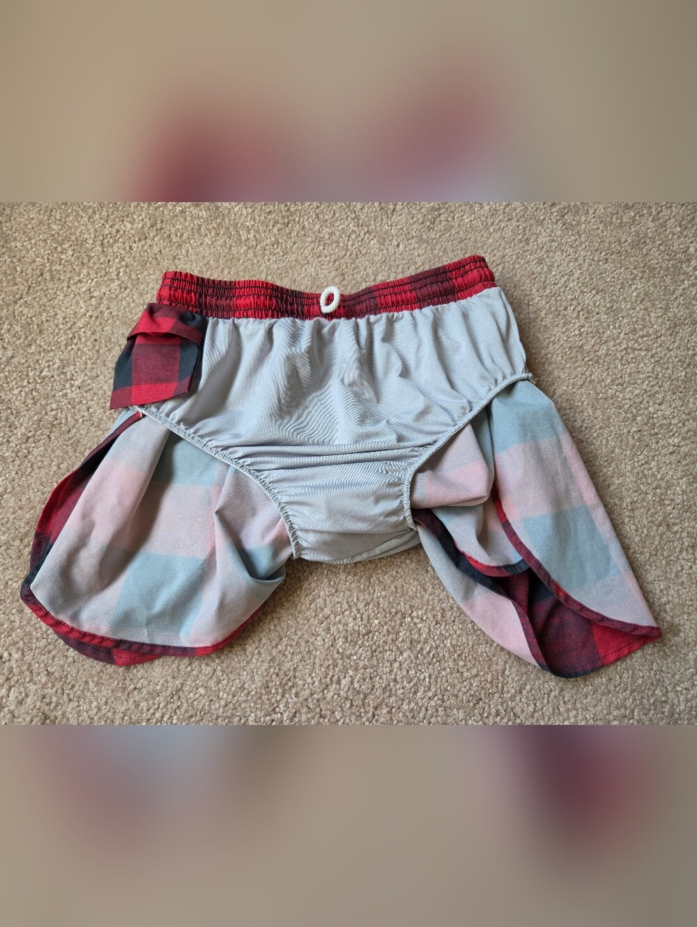 Boa Mens Buffalo Plaid Printed 3" Half Split Shorts, Small Running Trail - Picture 6 of 7